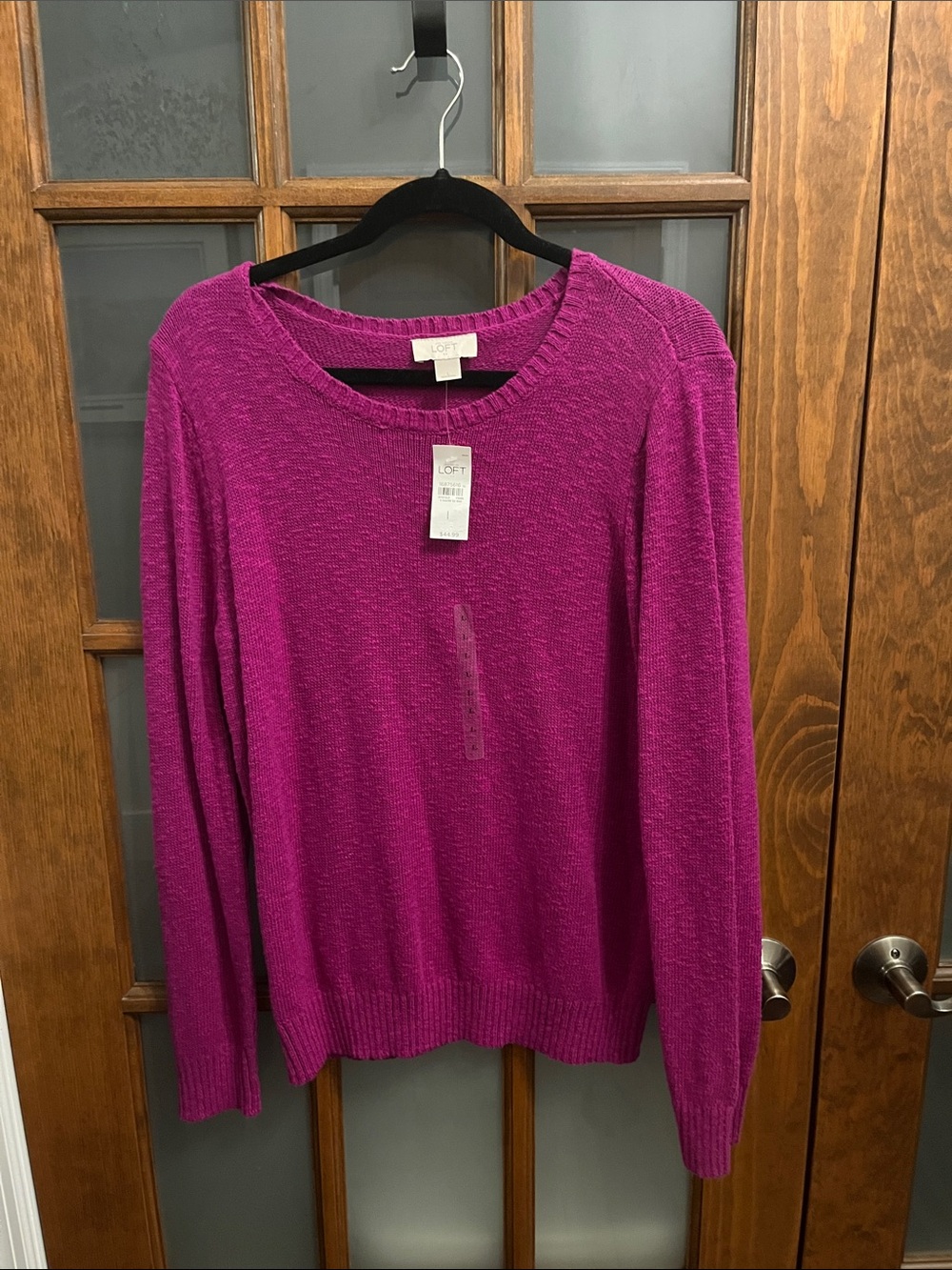LOFT Bright Magenta Crewneck Sweater